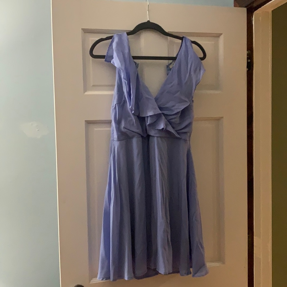 Blue ruffle Francesca’s dress